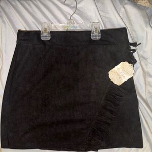 Altar'd State Black Fringe Mini Skirt